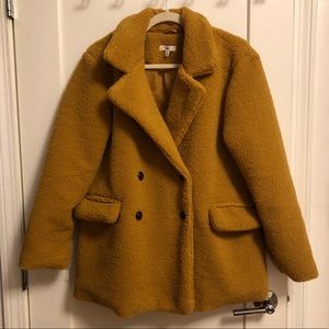 BP Mustard Yellow Teddy Bear Peacoat Medium